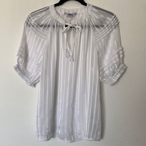 Express used ruffled tie neck top.